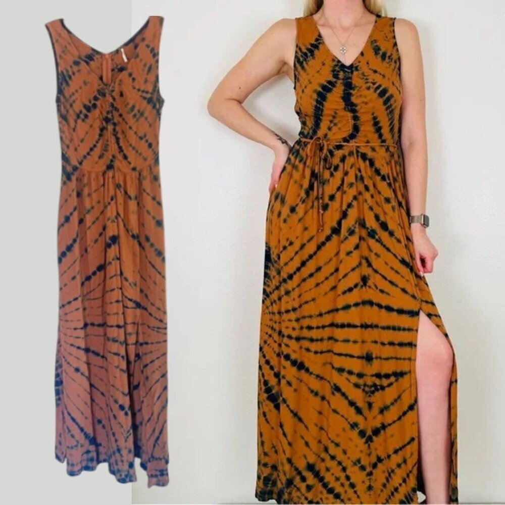 YFB Young Fabulous & Broke Tie Dye Sleeveless Slit Maxi Dress Size Small 26967